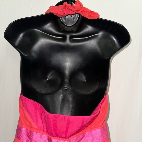 Orange-Red, Salmon Phoebe Couture Cocktail Dress - Picture 3 of 5